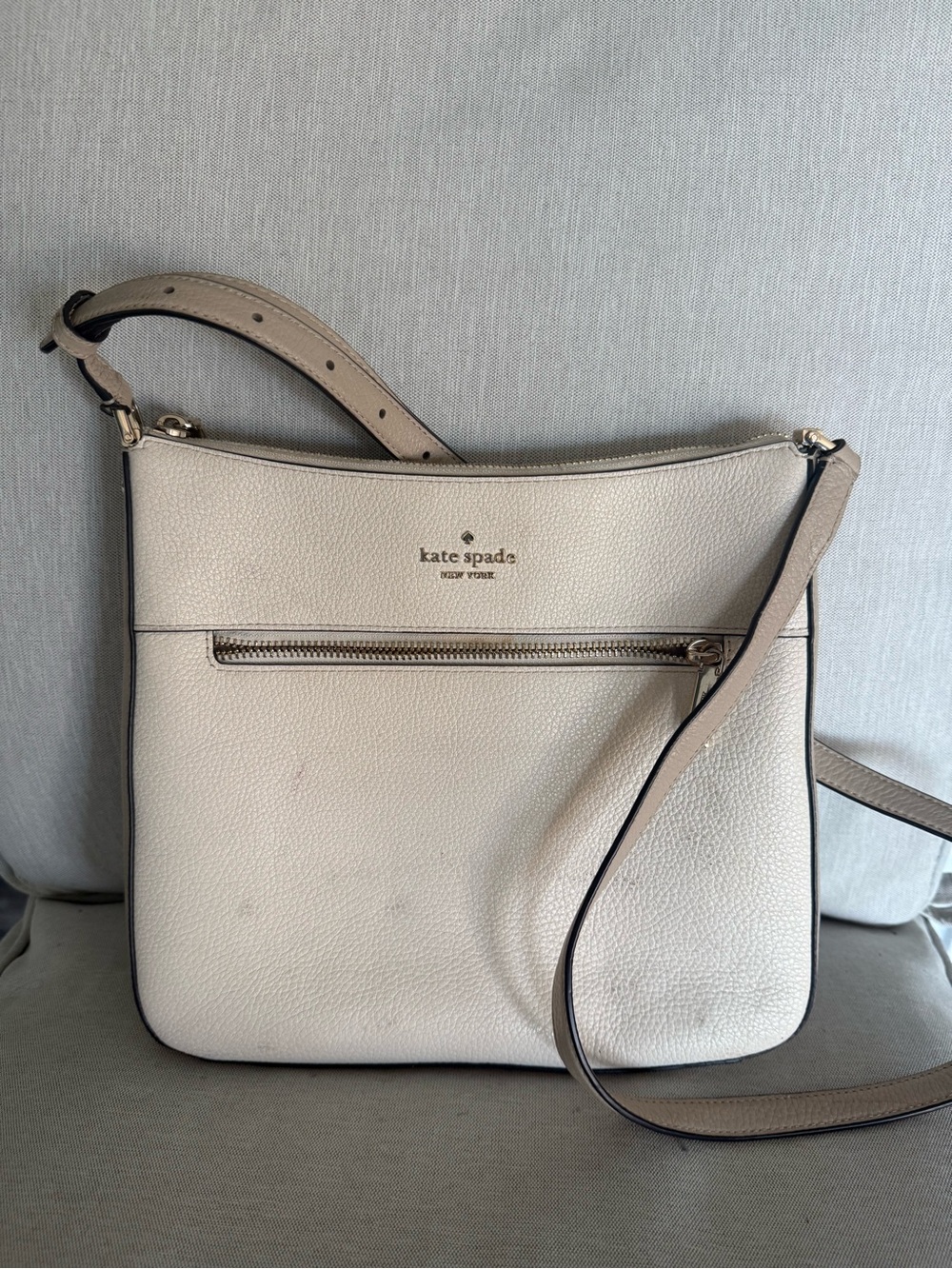kate spade cream pebbled leather crossbody bag
